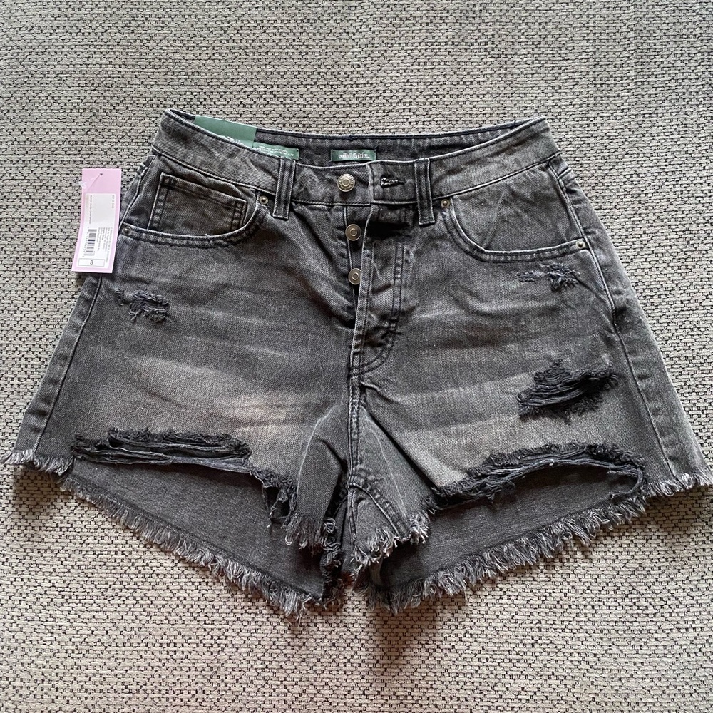 NWT Wild Fable Black Distressed Jean Shorts Size 8